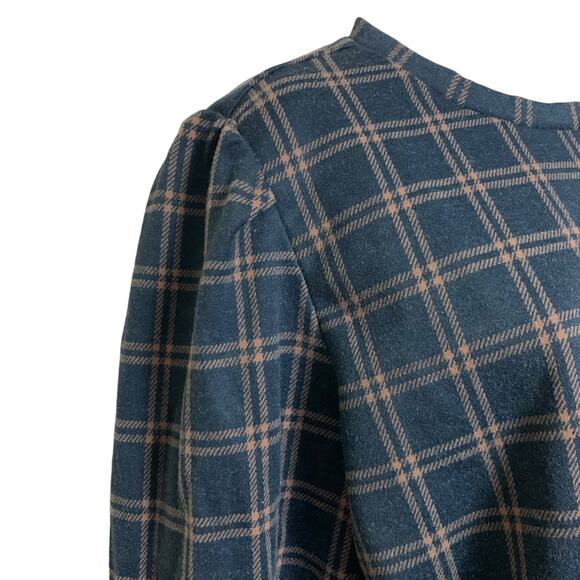 NWT! Ann Taylor Plaid Mixed Media Top Womens Size L - Picture 3 of 7